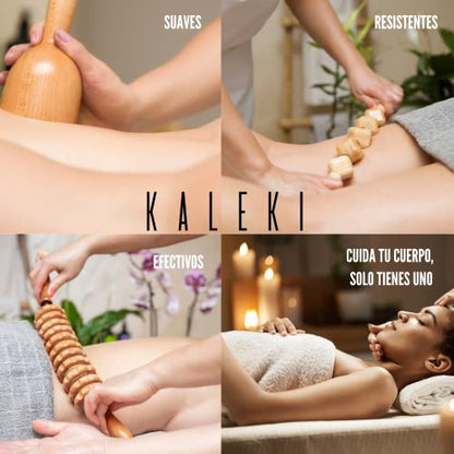 kit maderoterapia corporal 7 Piezas – Rodillo Masaje Muscular y Copa Sueca Grande – maderoterapia kit – Rodillo anticelulítico y Cubos, Tabla Moldeadora, Champiñon, biesférico y Cinturón automasaje.