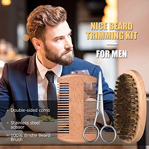 Kit Barba Hombre Cuidado 12 En 1 Con Maquina Afeitar Barba Aceite Barba Cepillo Barba Aceite Para Barba Hombre Champu Barba Peine Barba Balsamo Barba,100% Natural, Regalos Para Hombre