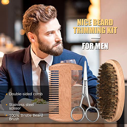 Kit Barba Hombre Cuidado 12 En 1 Con Maquina Afeitar Barba Aceite Barba Cepillo Barba Aceite Para Barba Hombre Champu Barba Peine Barba Balsamo Barba,100% Natural, Regalos Para Hombre