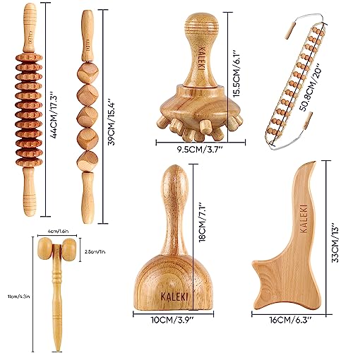 kit maderoterapia corporal 7 Piezas – Rodillo Masaje Muscular y Copa Sueca Grande – maderoterapia kit – Rodillo anticelulítico y Cubos, Tabla Moldeadora, Champiñon, biesférico y Cinturón automasaje.