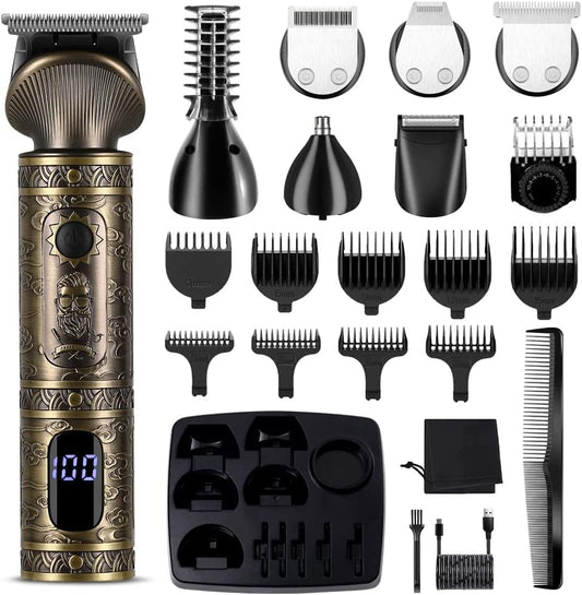 Surker Recortadora de Barba Afeitadora Electrica Hombre Cortapelos Hombre Maquina de Cortar Pelo Hombre Recortador para nariz orejas y cejas Corporal Cortadoras de Facial 7 en 1